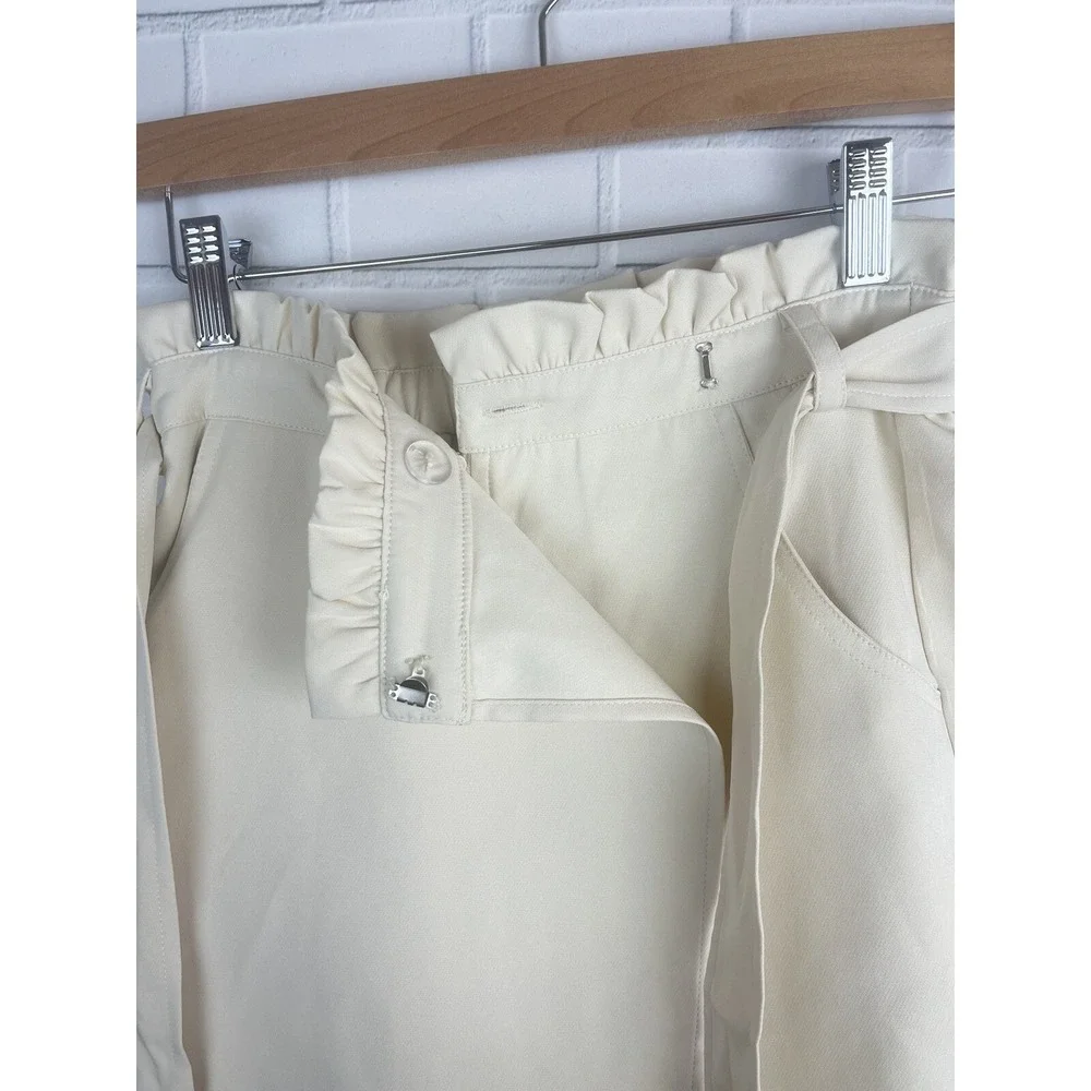 Skort‎ Skirt Shorts Womens Cream Paper Bag Dressy Beachy School Work Comfy